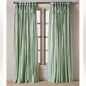 Anthropologie Cotton Printed Stripe Valence Curtain